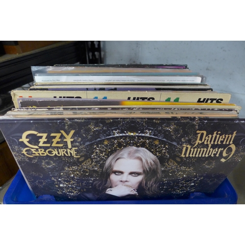 5080 - A box of various records including Ozzy Osbourne, Iggy Pop, Bob Dylan etc.