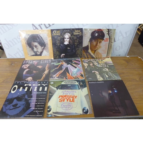 5080 - A box of various records including Ozzy Osbourne, Iggy Pop, Bob Dylan etc.