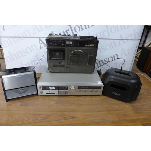 5084 - A quantity of hi-fi equipment including Hitachi K-50L TV-FM/MW/LW radio cassette recorder, Panasonic... 