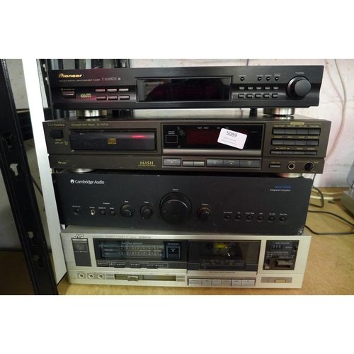 5089 - An Aiwa PXE860 turntable, a Pioneer F-208RDS stereo tuner, Technics SLP227A CD player, Cambridge Aud... 