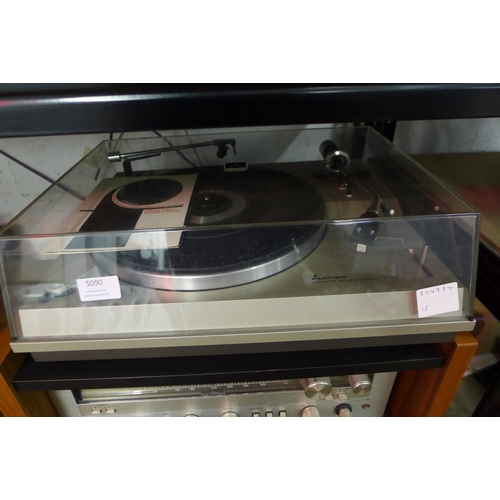 5090 - A quantity of Mitsubishi stereo equipment including a DP-210 automatic return turntable, a DA-R210 s... 