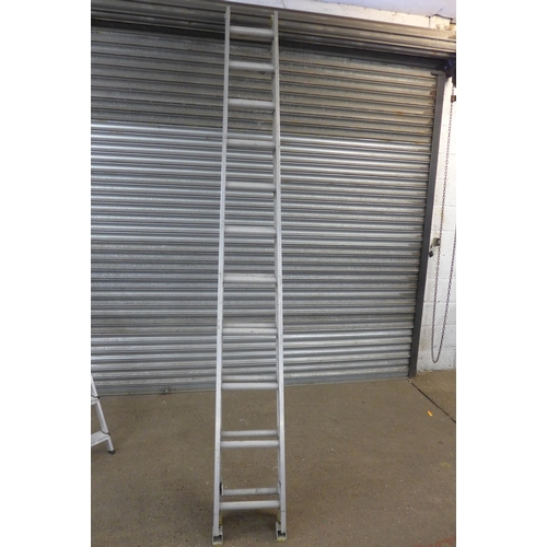 5121 - A Clima Double 11 rung ladder and a set of  ABRU 5 rung steps