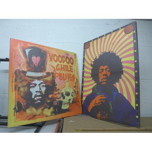 5062 - Two Jimmy Hendrix themed canvas prints