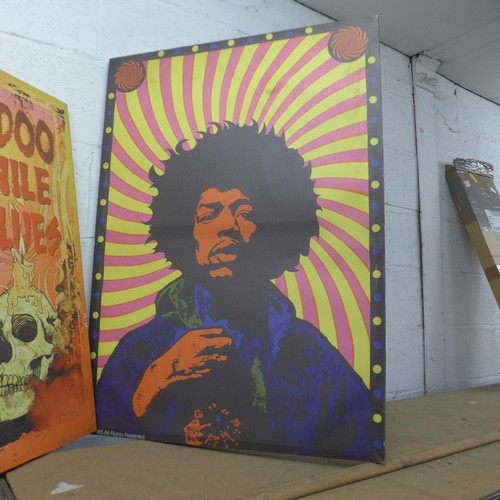 5062 - Two Jimmy Hendrix themed canvas prints