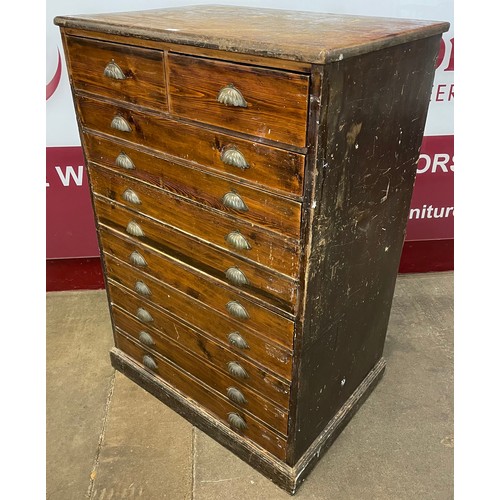 156 - A Victorian pine chest of drawers