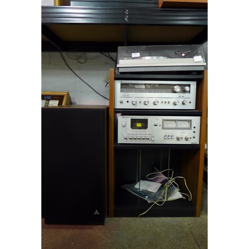 5090 - A quantity of Mitsubishi stereo equipment including a DP-210 automatic return turntable, a DA-R210 s... 