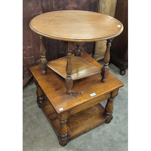 223 - An 18th Century style Ipswich oak single drawer table and one other