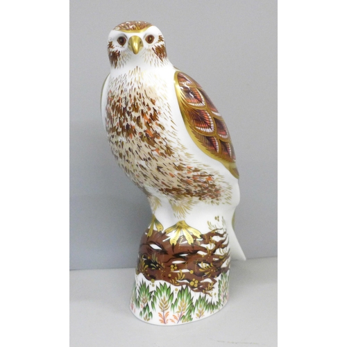 2003 - A Royal Crown Derby Buzzard with gold stopper, limited edition, 225 of 750, boxed