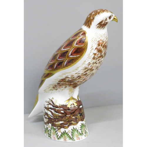 2003 - A Royal Crown Derby Buzzard with gold stopper, limited edition, 225 of 750, boxed