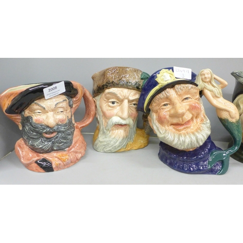 2008 - Five Royal Doulton character jugs including Old Salt