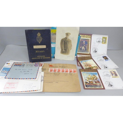 2015 - Stamps; a collection of Paquebot covers, etc., plus a Board of Trade Continuous Certificate of Disch... 