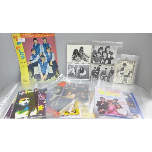 2021 - The Beatles; 35 items including pop magazines and promotional items, etc.