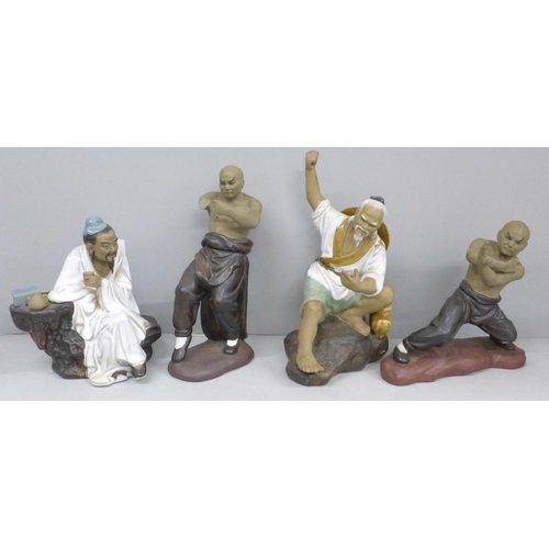 2039 - Four Chinese porcelain figures, two a/f