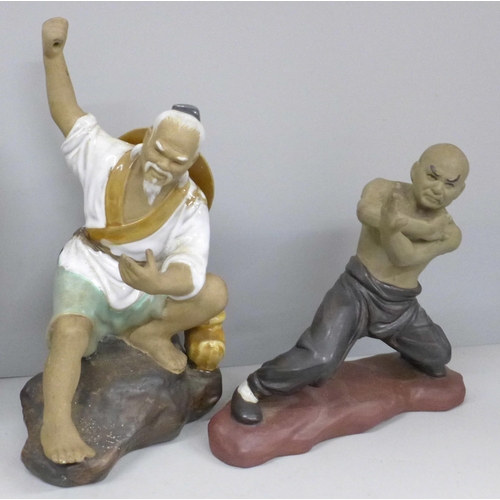 2039 - Four Chinese porcelain figures, two a/f