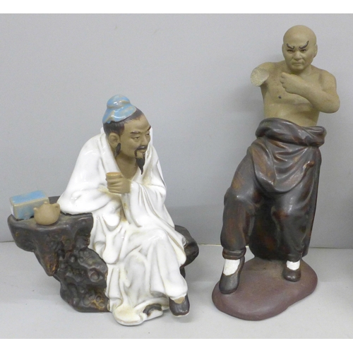 2039 - Four Chinese porcelain figures, two a/f