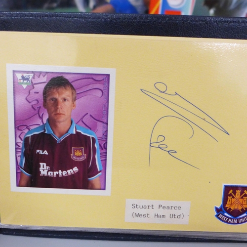 2057 - Football Memorabilia; eight West Ham United autographs (Stuart Pearce, Clive Allen, Igor Štimac, etc... 