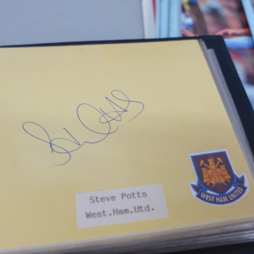 2057 - Football Memorabilia; eight West Ham United autographs (Stuart Pearce, Clive Allen, Igor Štimac, etc... 