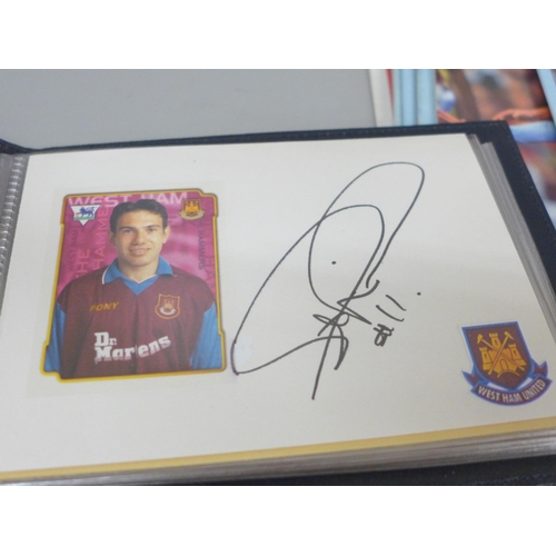 2057 - Football Memorabilia; eight West Ham United autographs (Stuart Pearce, Clive Allen, Igor Štimac, etc... 