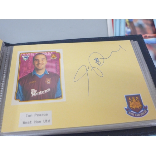 2057 - Football Memorabilia; eight West Ham United autographs (Stuart Pearce, Clive Allen, Igor Štimac, etc... 