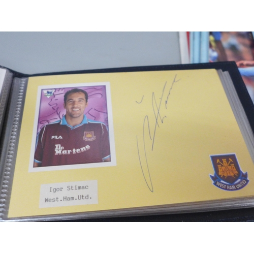 2057 - Football Memorabilia; eight West Ham United autographs (Stuart Pearce, Clive Allen, Igor Štimac, etc... 