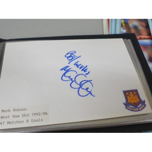 2057 - Football Memorabilia; eight West Ham United autographs (Stuart Pearce, Clive Allen, Igor Štimac, etc... 