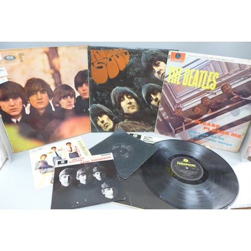 2059 - The Beatles Mono LP records (For Sale, Rubber Soul, With The Beatles, Please Please Me), mono EPs (A... 