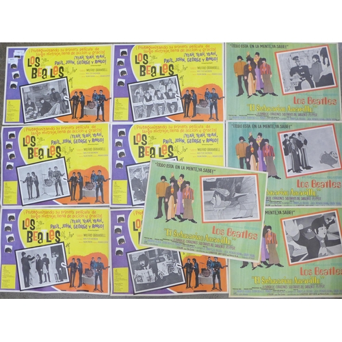 2071 - The Beatles; ten original Spanish lobby cards, Hard Days Night (6), Yellow Submarine (4)