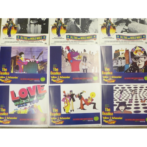 2079 - The Beatles; later print lobby cards including Yellow Submarine and All This and World War II (14)