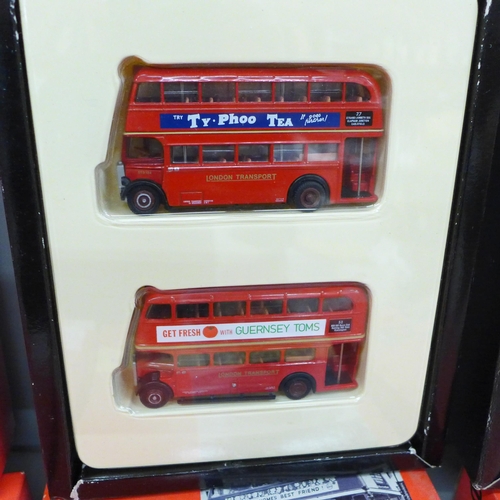 2083 - Three London Transport Museum boxed bus sets; 2000, 60 and limited edition set 4 of Post War Leyland... 