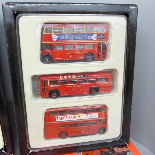 2083 - Three London Transport Museum boxed bus sets; 2000, 60 and limited edition set 4 of Post War Leyland... 