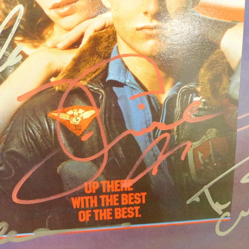 2084 - An autographed LP record, Top Gun soundtrack, featuring six signatures of cast including Tom Cruise ... 