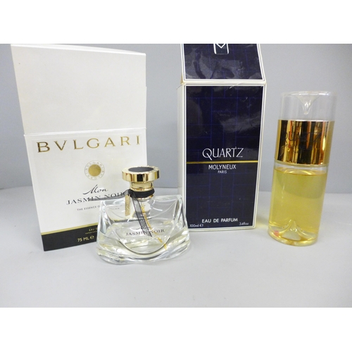 2091 - Eight perfumes including Bvlgari, Versace, Must de Cartier