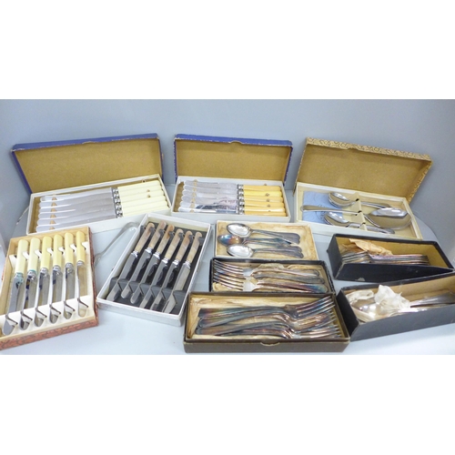 2095 - A collection of boxed silver plated flatware sets