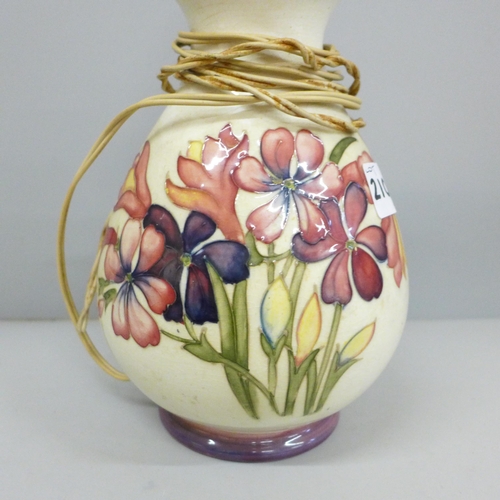 2102A - A Moorcroft table lamp base, crazed