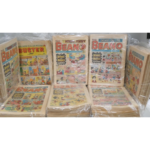 2103 - A box of Beano and Buster comics, 1973-1989