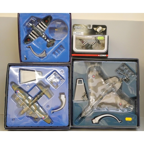 2129 - Six model aircraft, Aviation Archive Avro Vulcan B2, Blackburn Buccaneer Mk2, etc., all boxed
