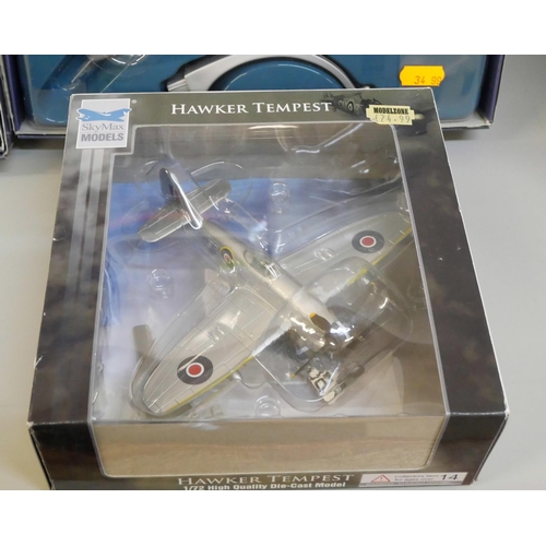 2129 - Six model aircraft, Aviation Archive Avro Vulcan B2, Blackburn Buccaneer Mk2, etc., all boxed
