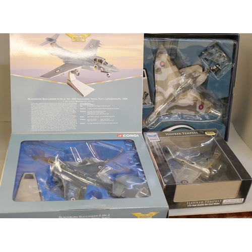 2129 - Six model aircraft, Aviation Archive Avro Vulcan B2, Blackburn Buccaneer Mk2, etc., all boxed