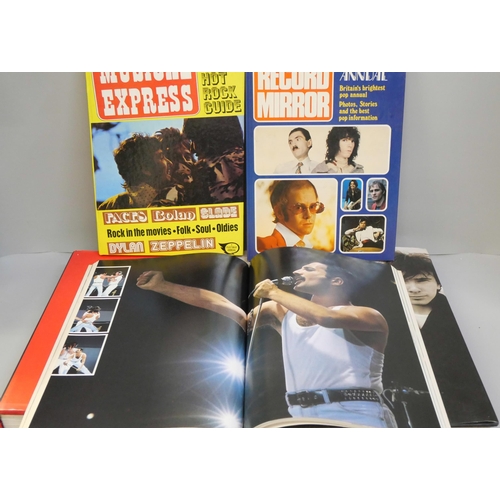 2130 - Various music books including NME Annuals 1973 and 1976, Live Aid and U2