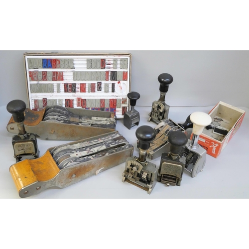 2132 - A collection of original printers date and number stamping machines from the 1930's onwards, includi... 