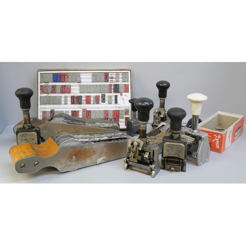 2132 - A collection of original printers date and number stamping machines from the 1930's onwards, includi... 