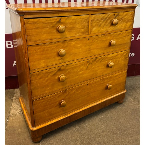 178 - A Victorian satin birch chest of drawers