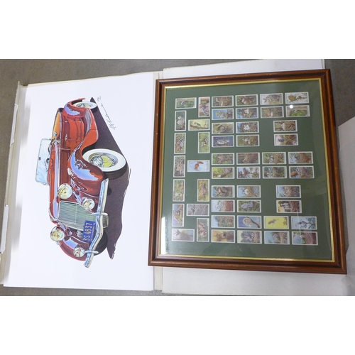 2313 - A Ford Class Car Calendar and a framed set of cigarette cards **PLEASE NOTE THIS LOT IS NOT ELIGIBLE... 