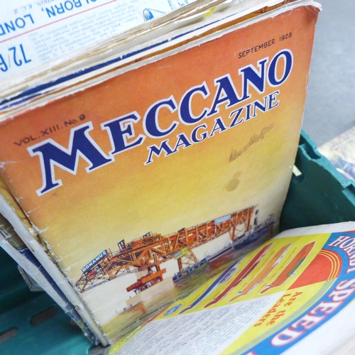 2317 - A large collection of Meccano magazines dated 1920s and 1930s