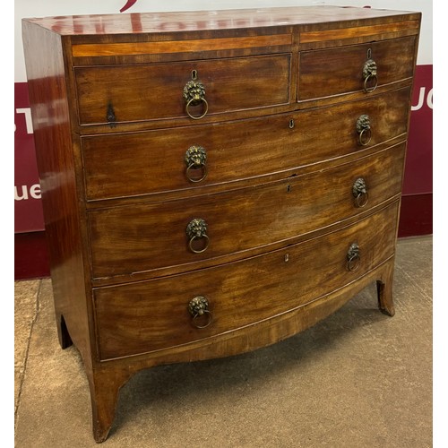 179 - A George III inlaid mahogany bow front chest of drawers