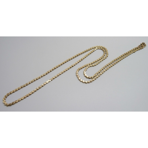 7050 - A 9ct gold chain, 26.4g, 76cm