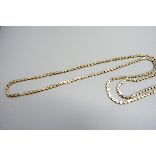 7050 - A 9ct gold chain, 26.4g, 76cm