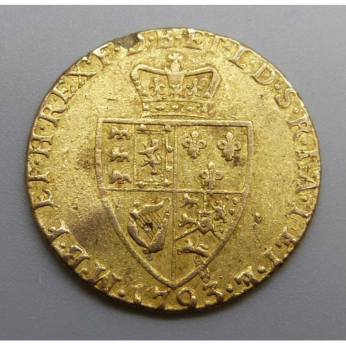 7234 - A George III, 1793 gold guinea