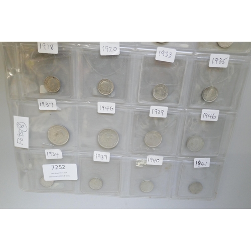 7252 - Coins; a collection of Great Britain silver coins, including; 1849 florin, 1918 half crown, 1930 flo... 