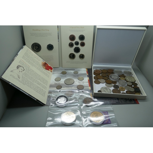 7256 - A D-Day 1944 commemorative set of circulated coins which includes The Churchill Crown issued in 1965... 